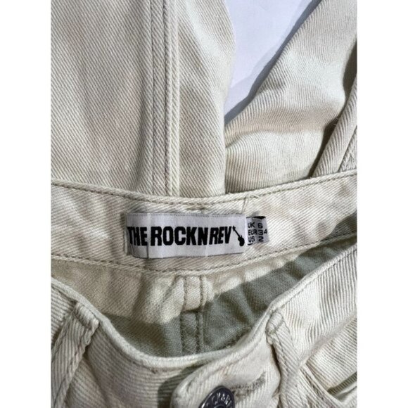 The Rock N Rev Wide Leg Jeans in Cream - Picture 6 of 6